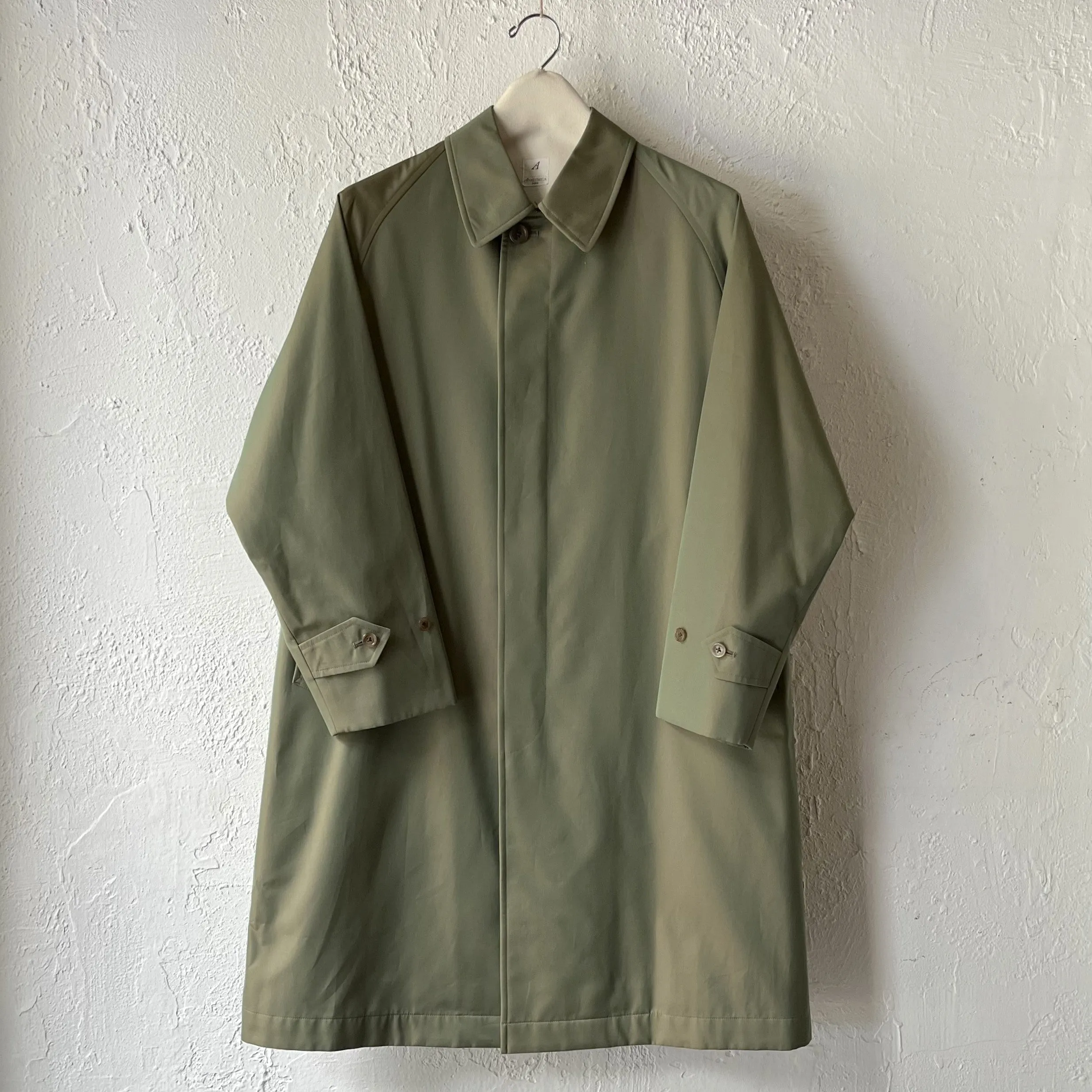 SINGLE RAGLAN COAT GABARDINE OLIVE