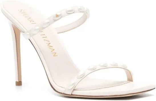 Stuart Weitzman Aleena Pearlita 115mm leather sandals Neutrals