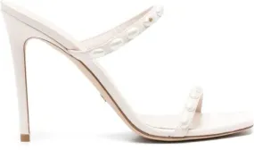 Stuart Weitzman Aleena Pearlita 115mm leather sandals Neutrals