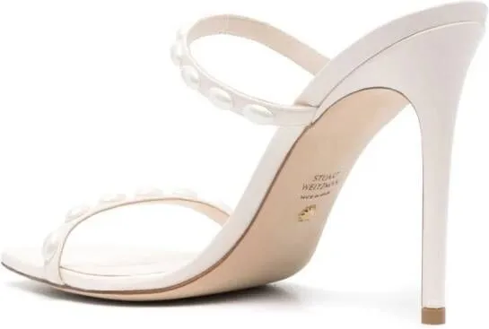 Stuart Weitzman Aleena Pearlita 115mm leather sandals Neutrals