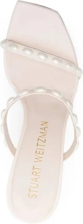 Stuart Weitzman Aleena Pearlita 115mm leather sandals Neutrals