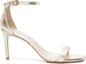 Stuart Weitzman Nudistcurve 100mm leather sandals Gold