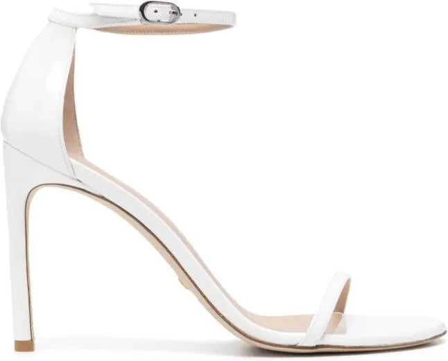 Stuart Weitzman Nudistsong 110mm leather sandals White