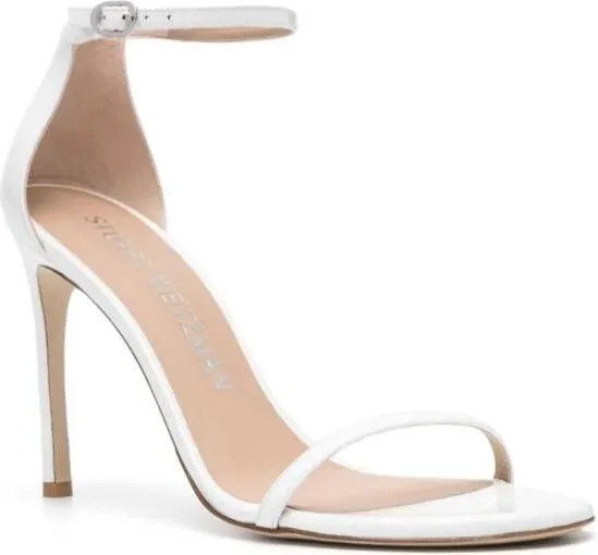 Stuart Weitzman Nudistsong 110mm leather sandals White