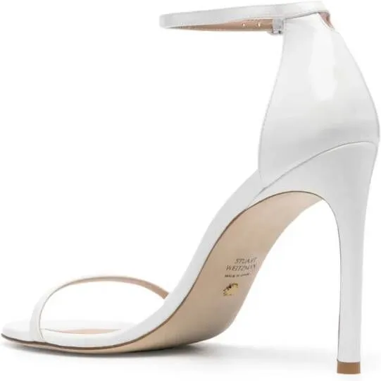 Stuart Weitzman Nudistsong 110mm leather sandals White