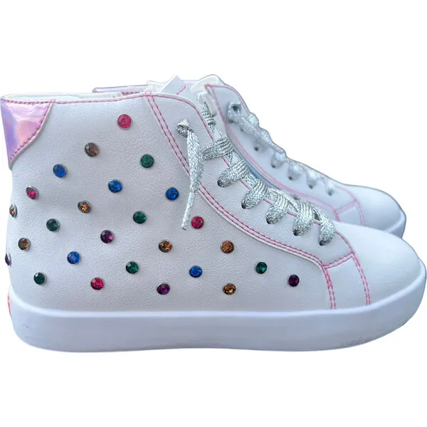 StyleChild Bowie Gems Hightop Sneaker, White