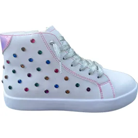 StyleChild Bowie Gems Hightop Sneaker, White