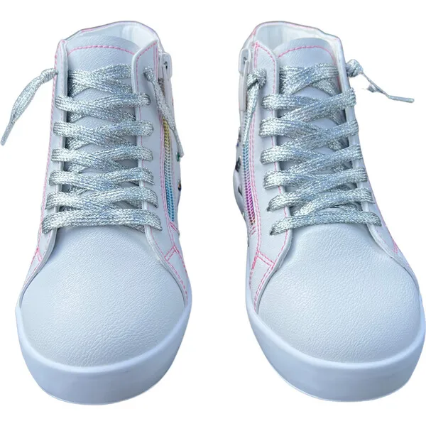 StyleChild Bowie Gems Hightop Sneaker, White