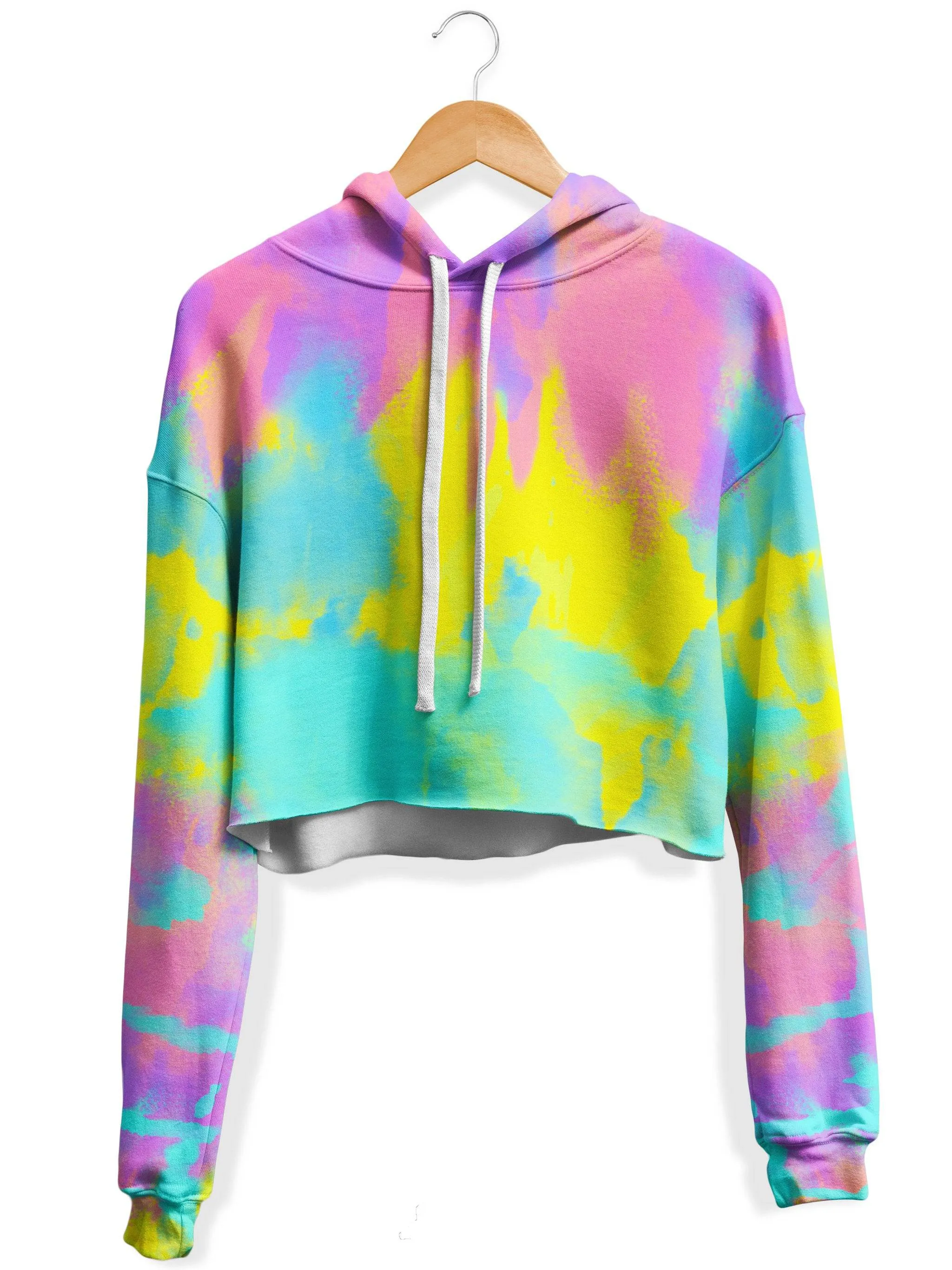 Summer Vibes Fleece Crop Hoodie