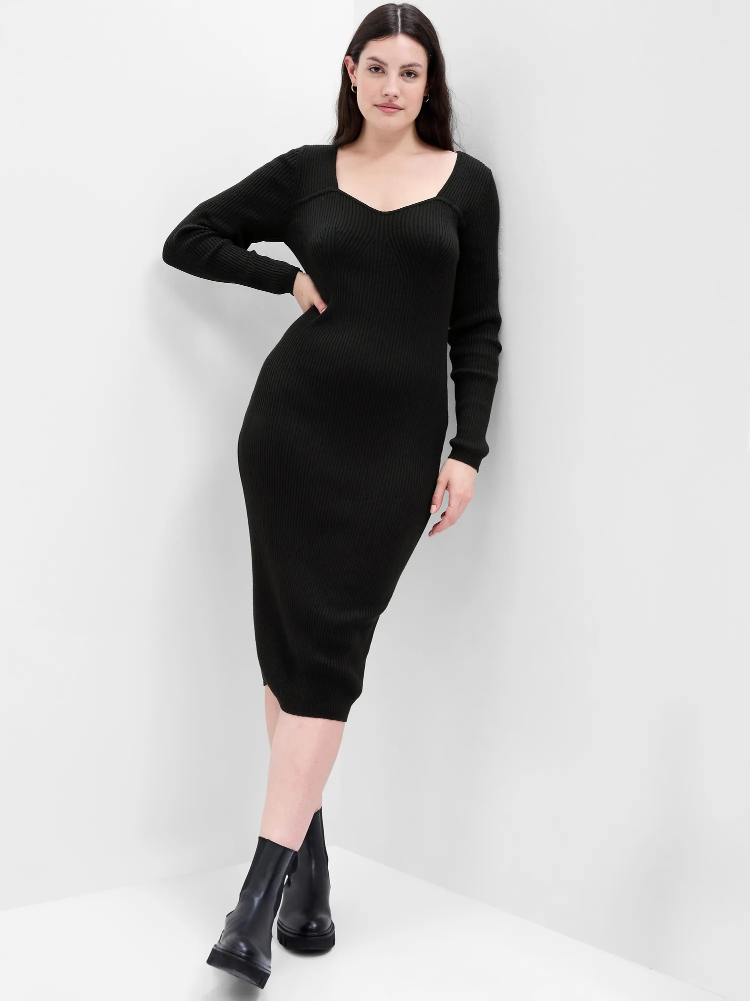 Sweetheart Sweater Midi Dress