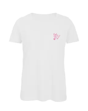 T-shirt bianca con ricamo Farfalla