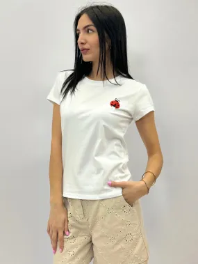 T-shirt con stampa coccinella