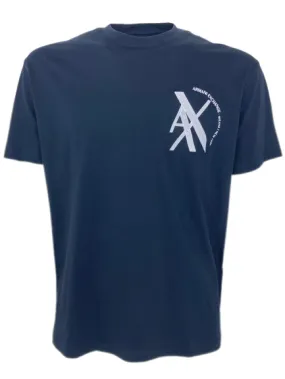 T-SHIRT UOMO BLU CON LOGO FRONTALE