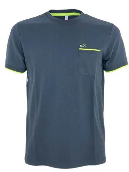 T-SHIRT UOMO GRIGIA CON DETTAGLI FLUO