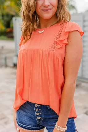 Tranquil Days Sleeveless Blouse- Coral