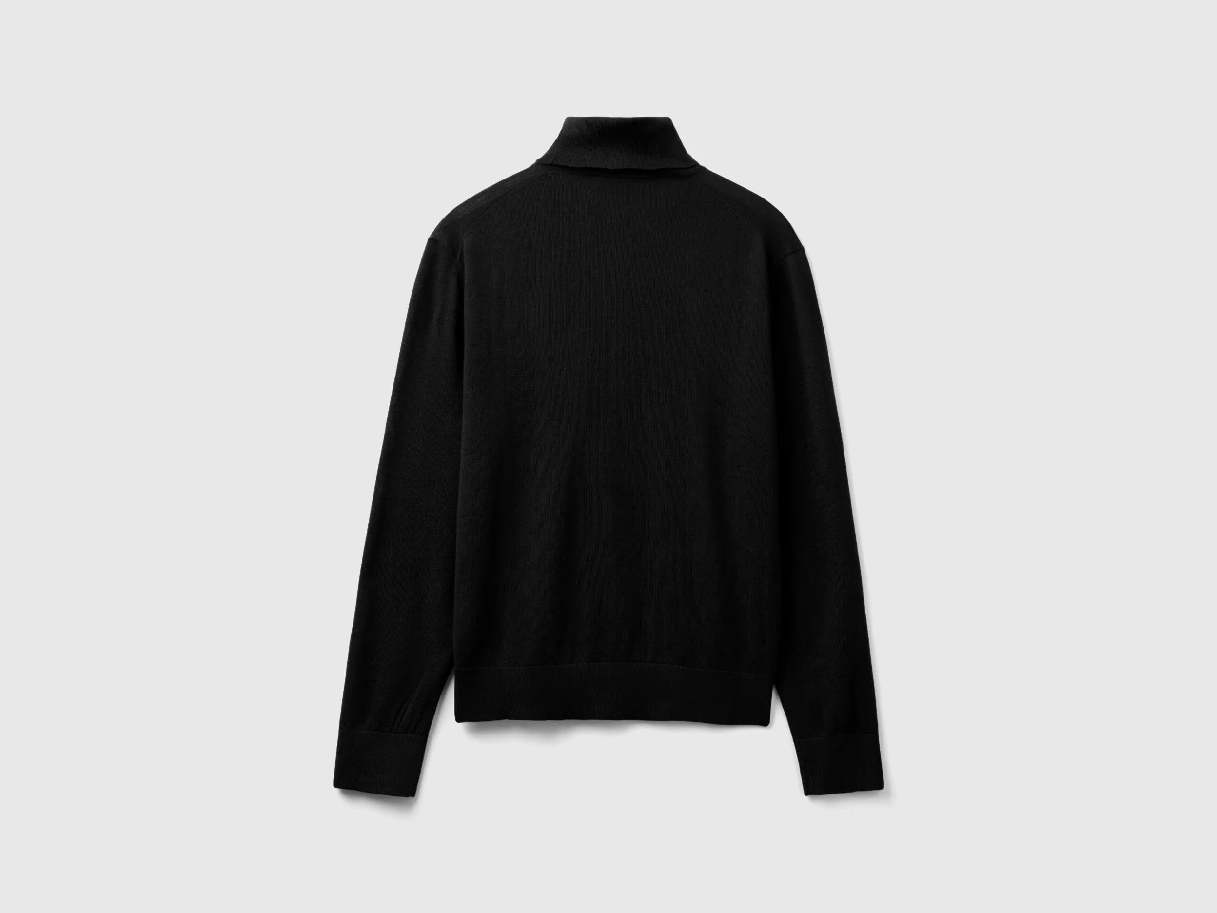 Turtleneck in pure Merino wool - Black | Benetton