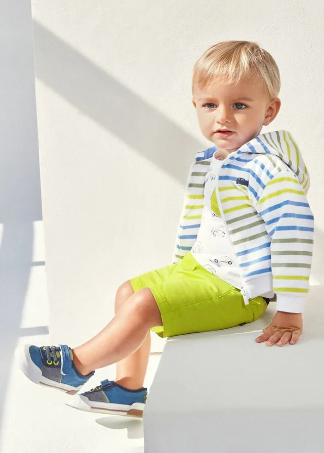 Twill bermuda shorts for baby boy - Lime