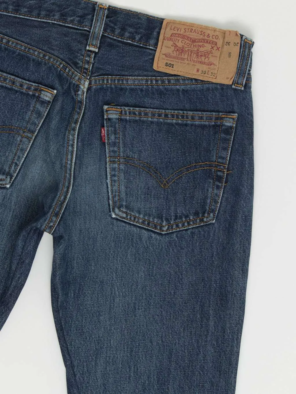 Vintage Levis 501 blue jeans made in the UK, 30 X 32