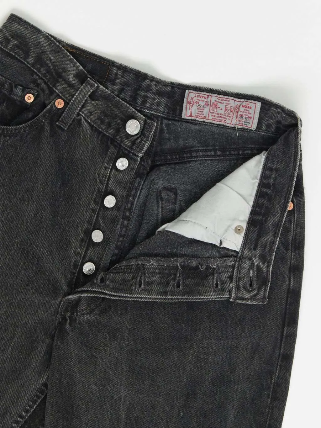 Vintage Levis 901 jeans 28 x 31 black stonewash UK made 90s