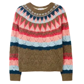 White Stuff Yoke Pattern Jumper