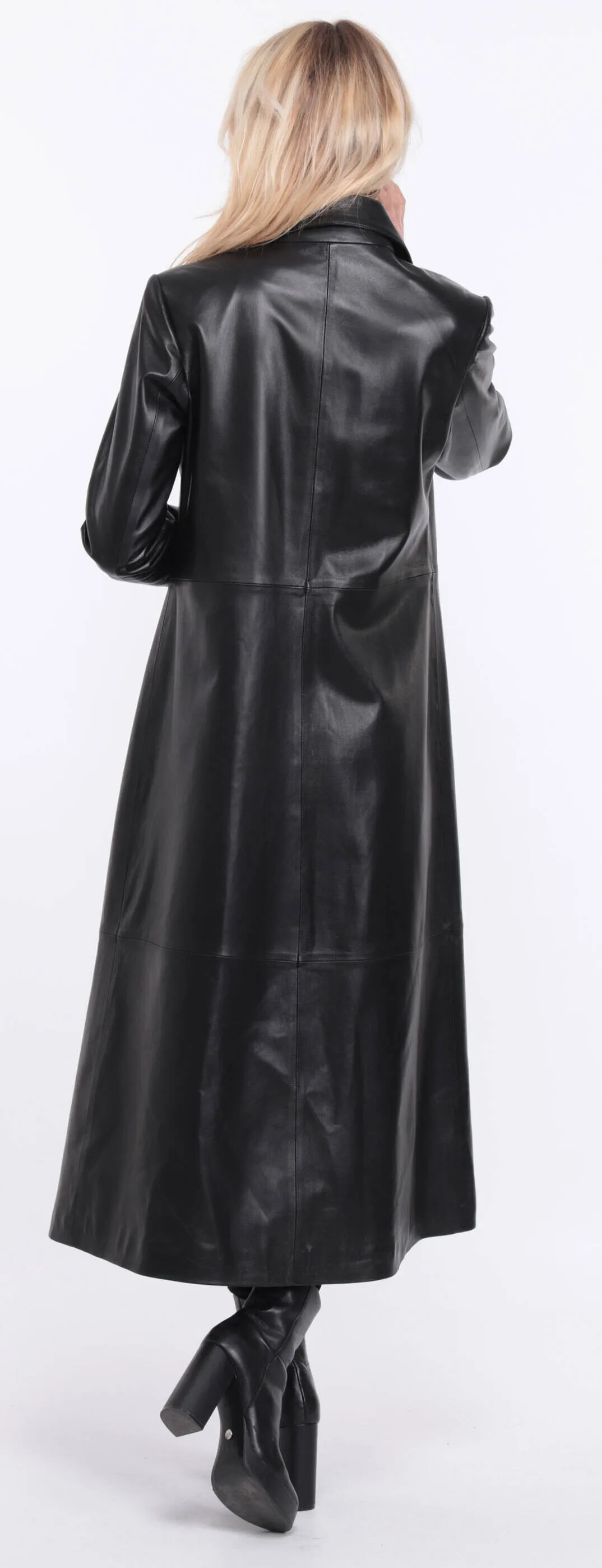 Women's black lambskin leather coat jorda