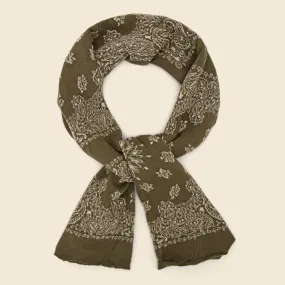 Wool Bandana Scarf - Green