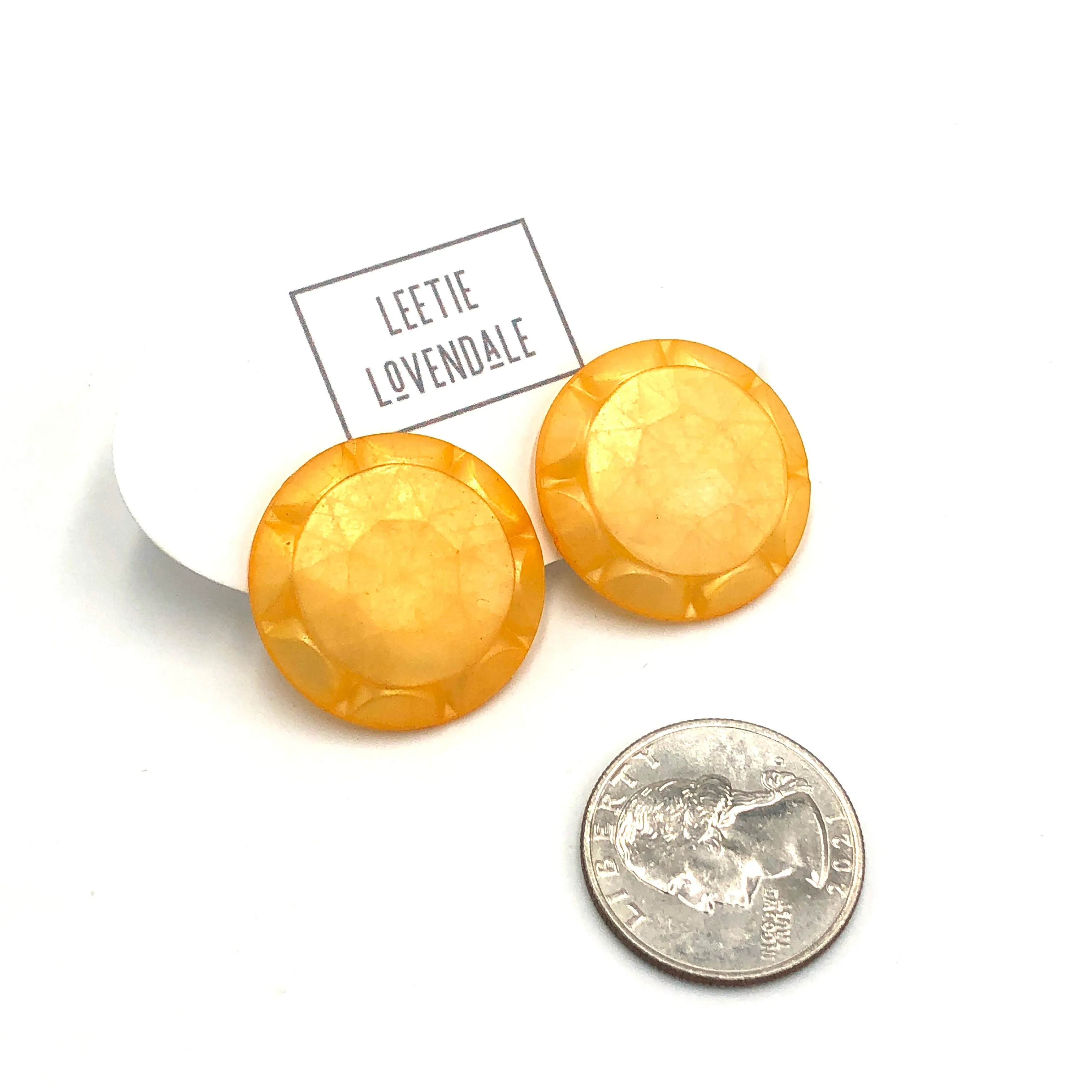 Yellow Sunburst Stud Earrings